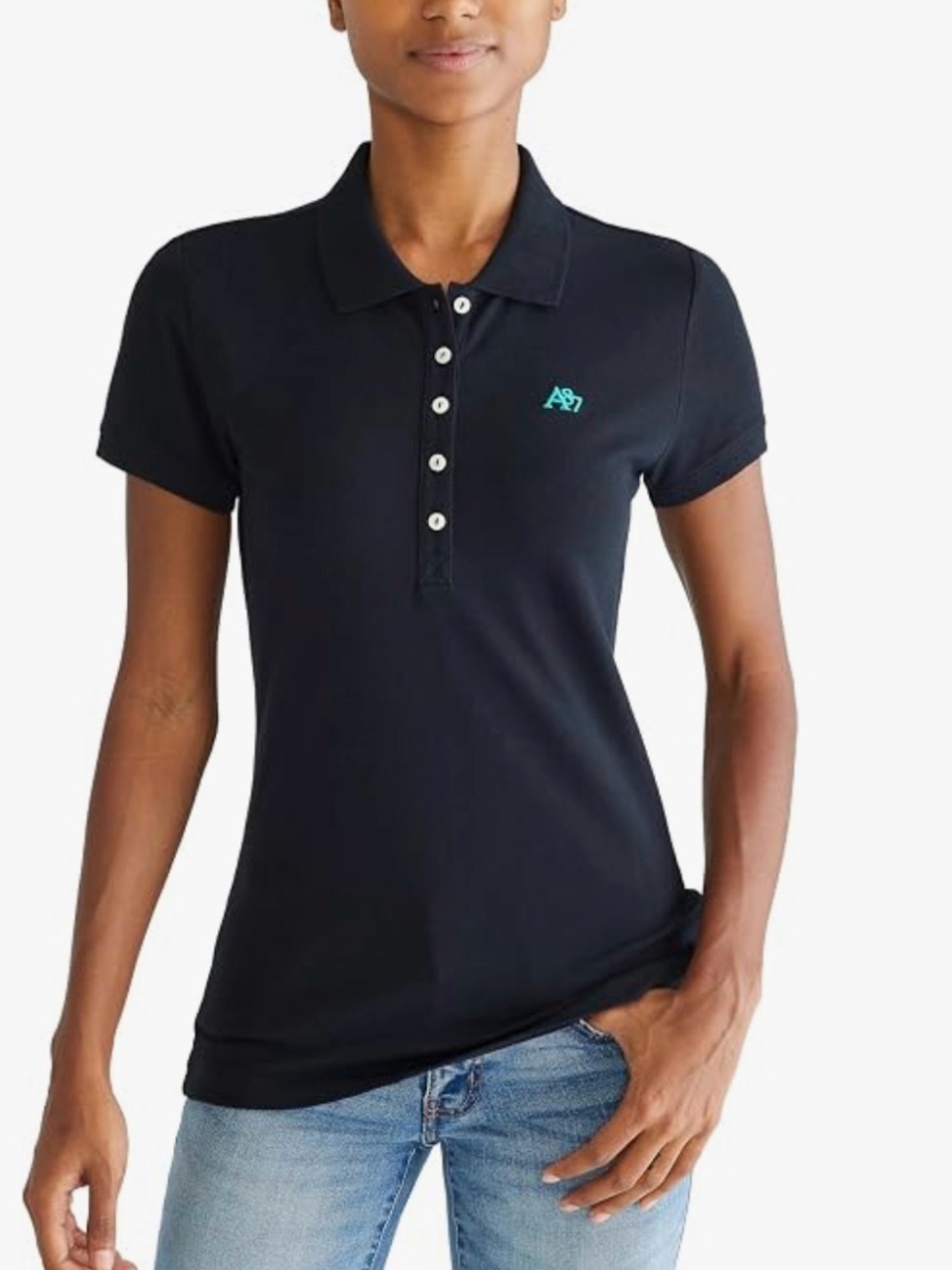 Aeropostale A87 Piqué Black Short Sleeve Polo Large NWT